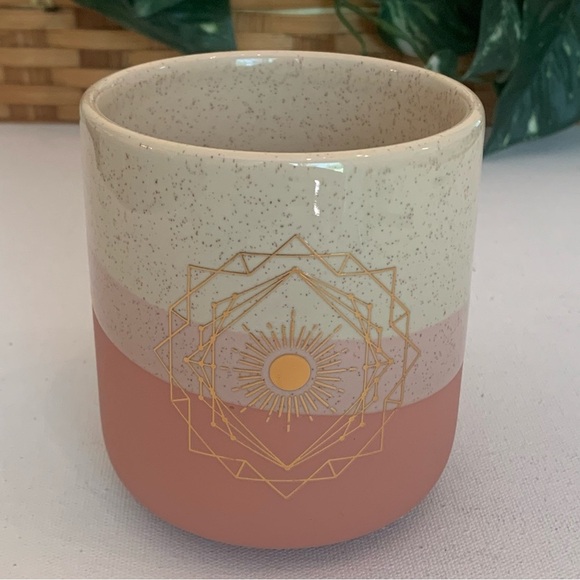 Filled With Gratitude Pottery Plant Pot Desert Colors Gold Writing Inspirational - Picture 3 of 15